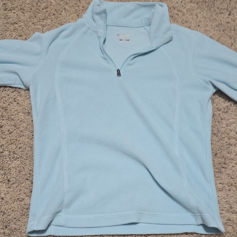 Light Blue Columbia Quarter-Zip Pullover